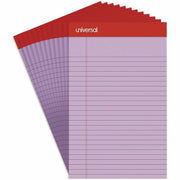 Universal Notepad - 1 Subject(s) - 50 Sheets - Tape Bound - Narrow Ruled Front Ruling - 16 lb Basis Weight - 8" Height x 5" Width - Orchid Paper - Chipboard Cover - 1 Dozen