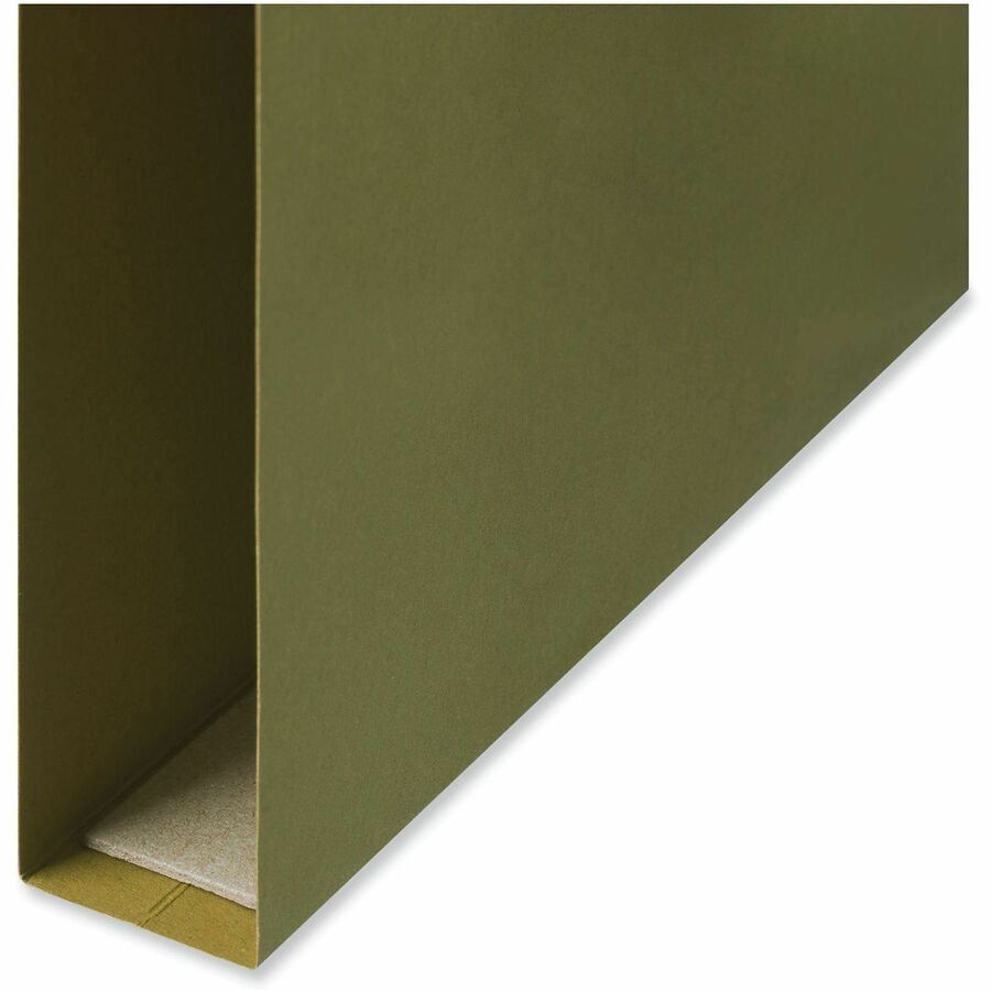 Universal 1/5 Tab Cut Letter Hanging Folder - 8 1/2" x 11" - 1" Expansion - Assorted Tab Position - 11 pt. - Stock - Standard Green - 25 Box