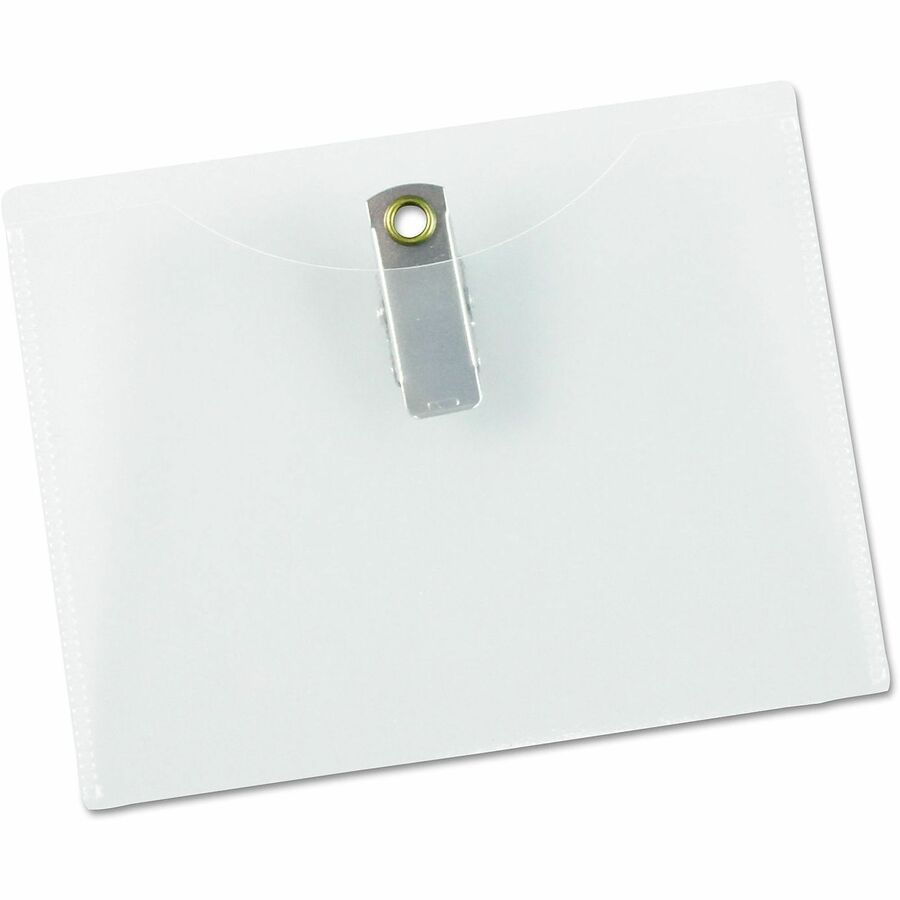 Universal Name Badge Holder, Horizontal, Plastic, Clear, 50/Box