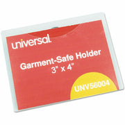 Universal Name Badge Holder, Horizontal, Plastic, Clear, 50/Box