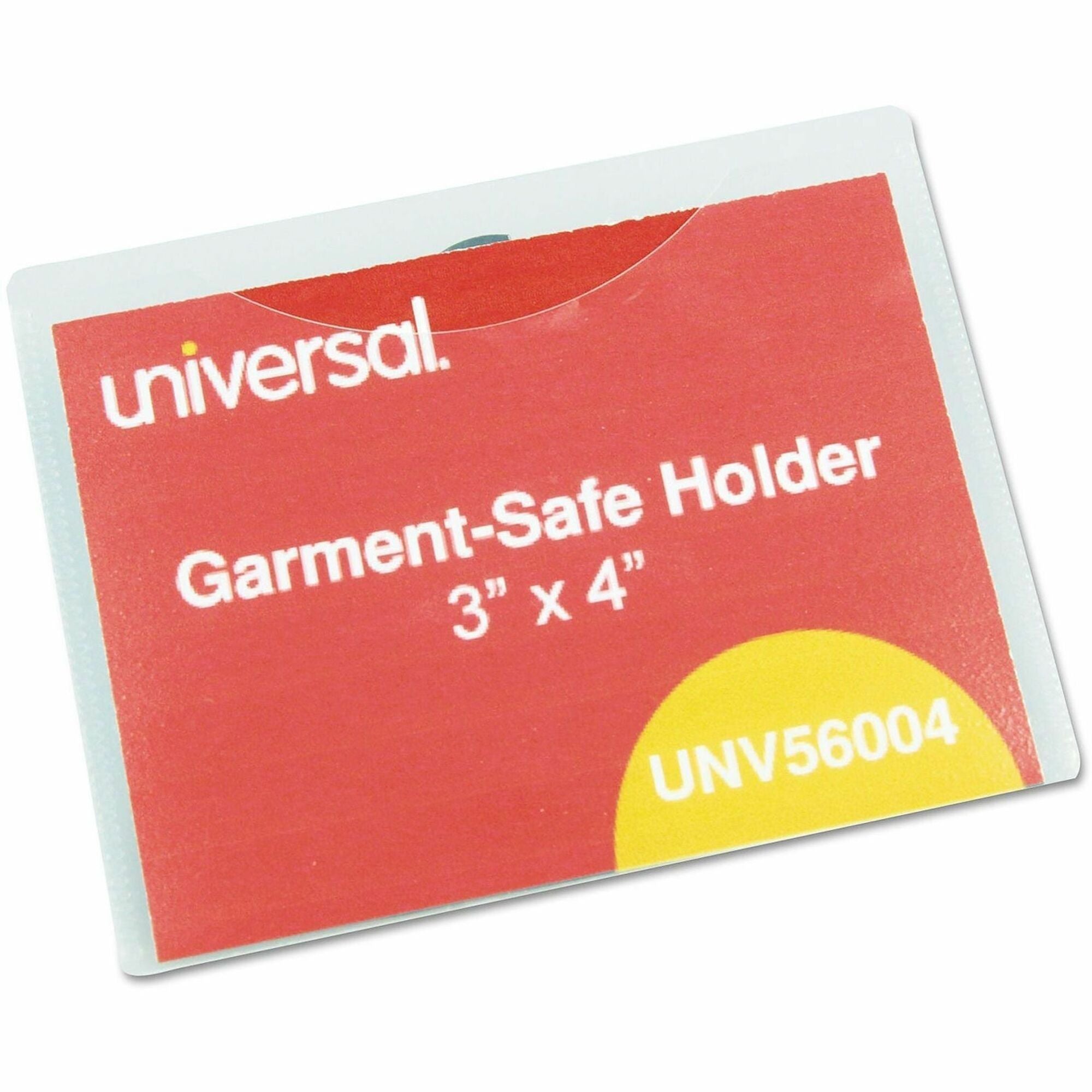 Universal Name Badge Holder, Horizontal, Plastic, Clear, 50/Box