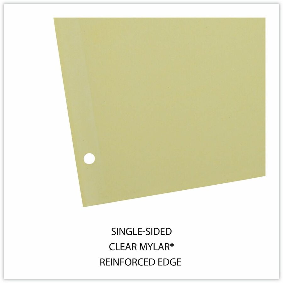 8 Side Tab(s) - Letter - 8.50" Width x 11" Length - 3 Hole Punched - Buff Paper Divider - Clear Plastic Tab(s) - Recycled - Customizable, Mylar Reinforced Edge - 24 / Set