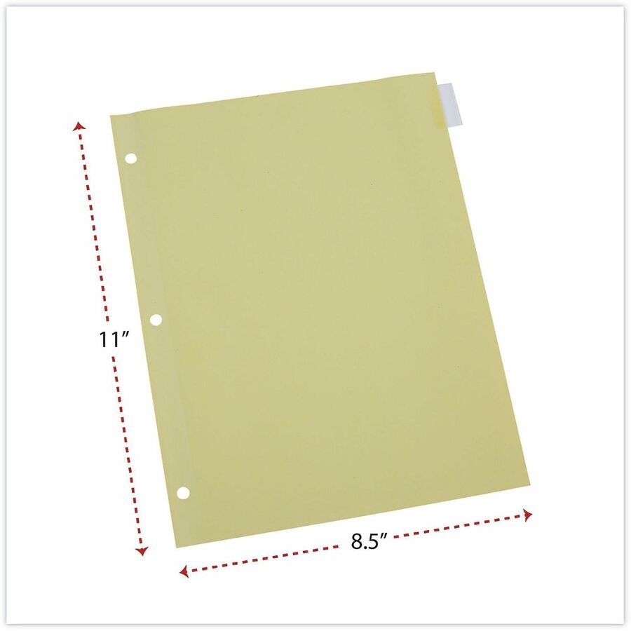 8 Side Tab(s) - Letter - 8.50" Width x 11" Length - 3 Hole Punched - Buff Paper Divider - Clear Plastic Tab(s) - Recycled - Customizable, Mylar Reinforced Edge - 24 / Set