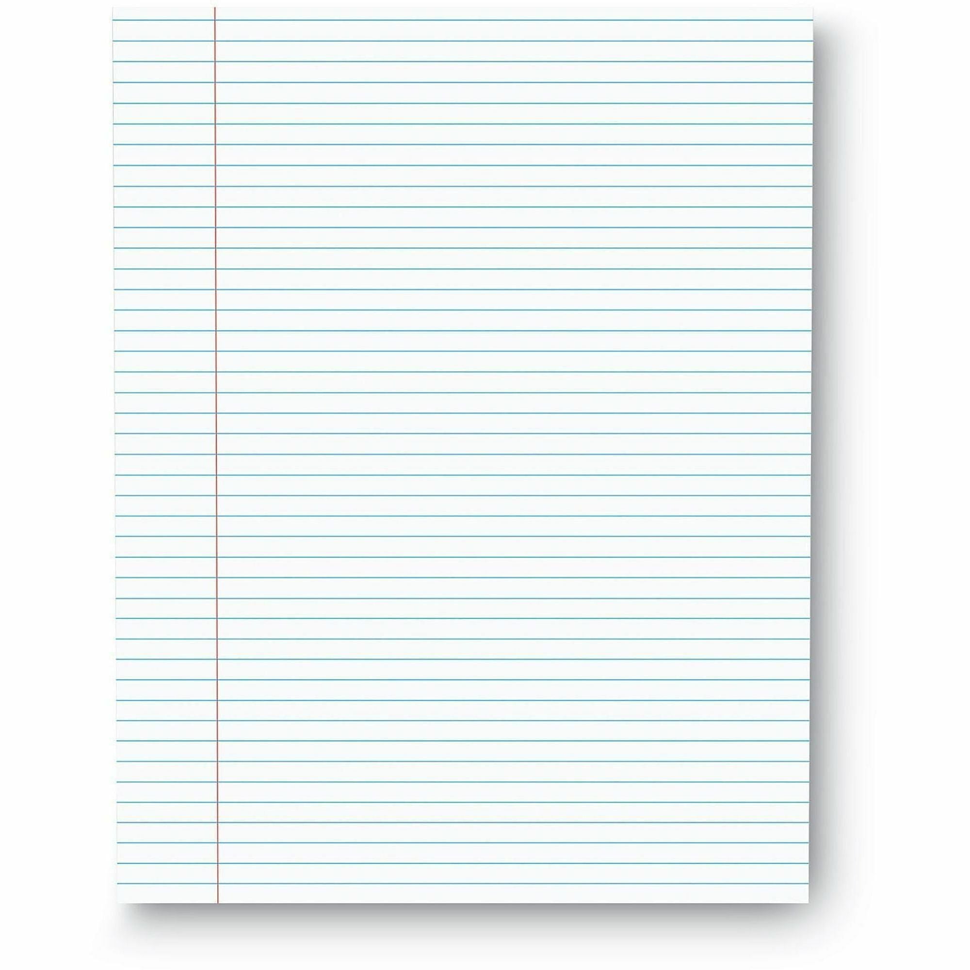 1 Subject(s) - 50 Sheets - Glued - Narrow Ruled Front Ruling - 16 lb Basis Weight - 11" Height x 8.5" Width - White Paper - Chipboard Cover - 1 Dozen
