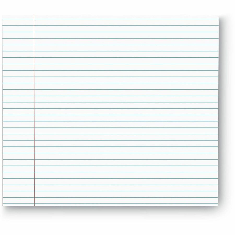 1 Subject(s) - 50 Sheets - Glued - Narrow Ruled Front Ruling - 16 lb Basis Weight - 11" Height x 8.5" Width - White Paper - Chipboard Cover - 1 Dozen
