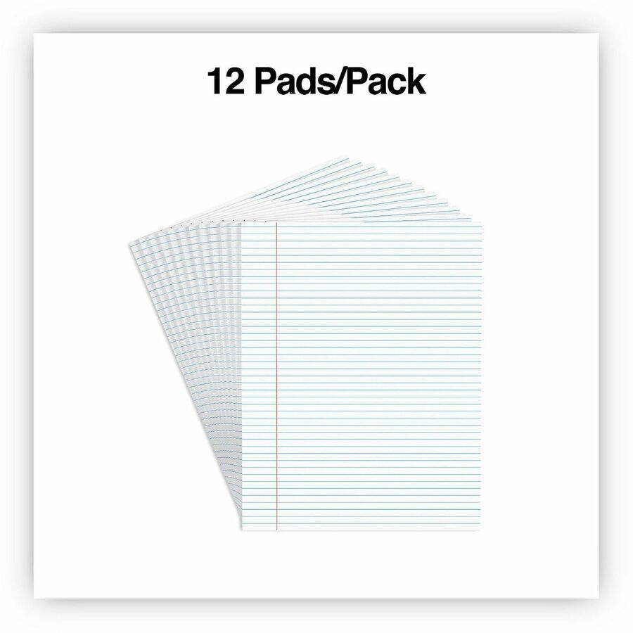 1 Subject(s) - 50 Sheets - Glued - Narrow Ruled Front Ruling - 16 lb Basis Weight - 11" Height x 8.5" Width - White Paper - Chipboard Cover - 1 Dozen