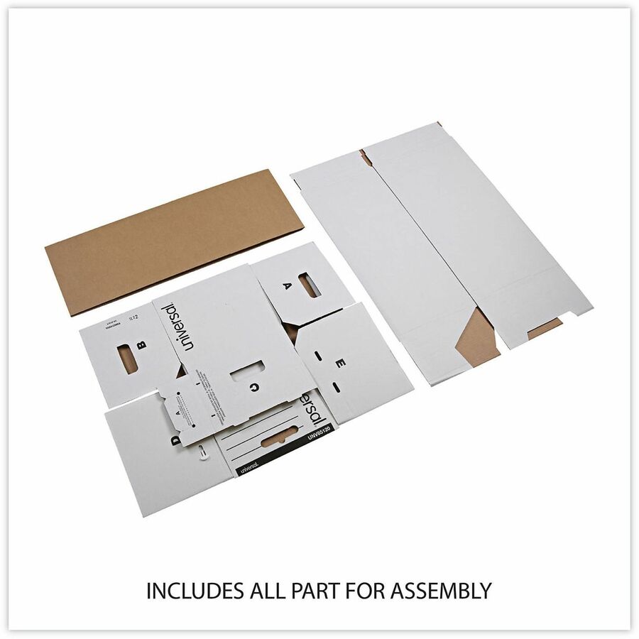 Internal Dimensions: 12.50" Width x 23.25" Depth x 10.75" Height - Media Size Supported: Letter - Medium Duty - Corrugated Fiberboard - White - For Box File - 6 / Carton