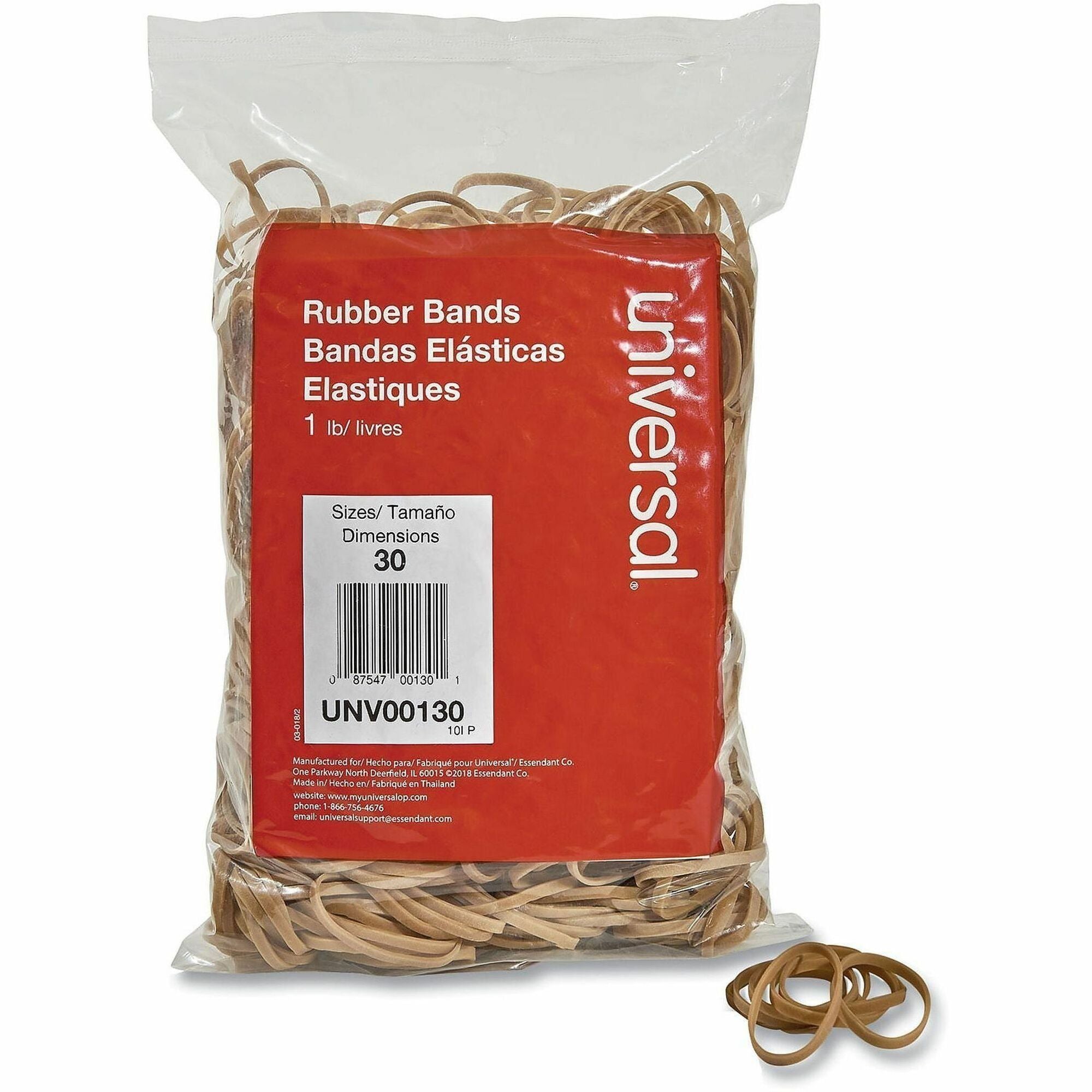 Size: #30 - 2" Length x 0.1" Width - 12 lb/in - Rubber - Beige - 1100 / Pack