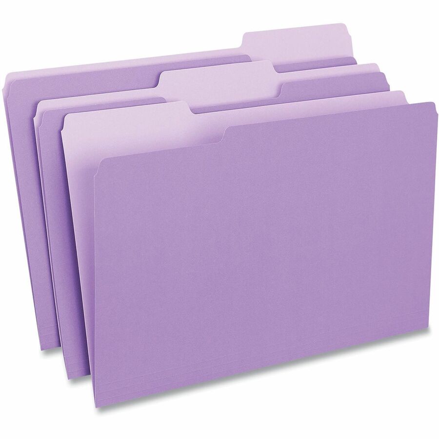 Universal 1/3 Tab Cut Legal Top Tab File Folders, 8 1/2" x 14", Assorted Tab Positions, 11 pt. Stock, Box of 100