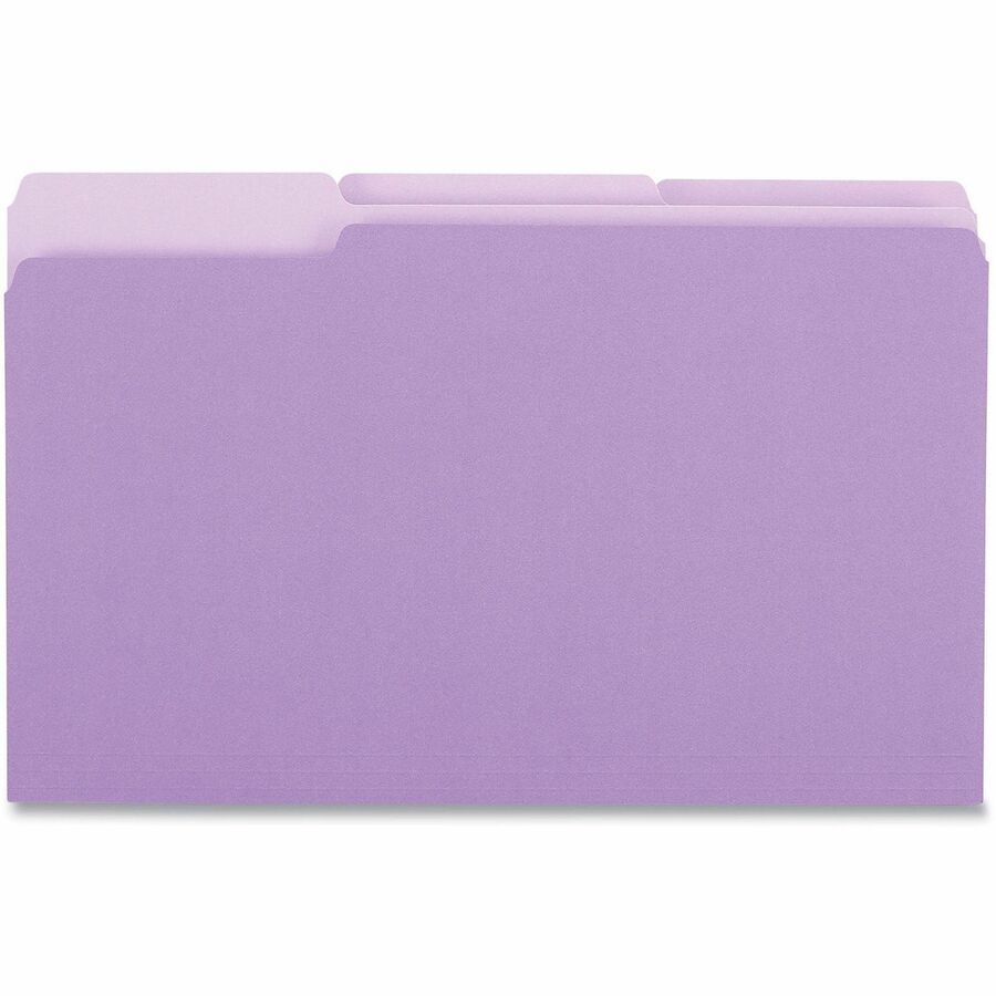 Universal 1/3 Tab Cut Legal Top Tab File Folders, 8 1/2" x 14", Assorted Tab Positions, 11 pt. Stock, Box of 100