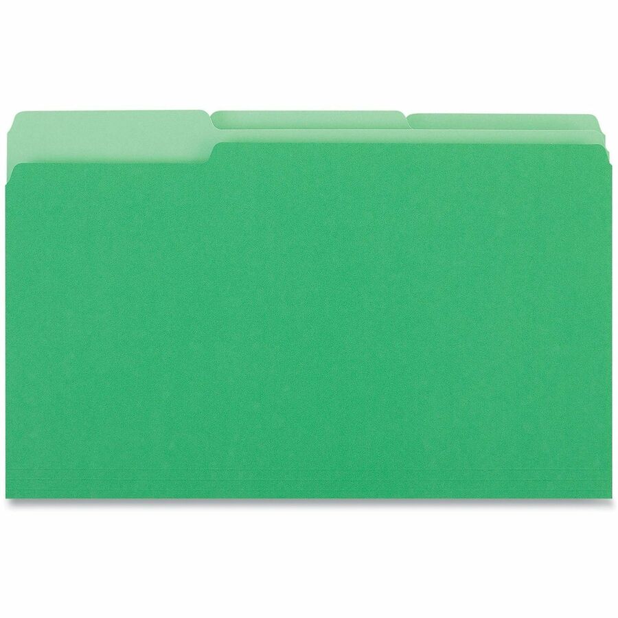 Universal 1/3 Tab Cut Legal Top Tab File Folders, 8 1/2" x 14", Assorted Tab Positions, 11 pt. Stock, Box of 100