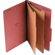 Universal 2/5 Tab Cut Legal Classification Folder - 8 1/2" x 14" - 2" Expansion - 6 Fastener(s) - 2" Fastener Capacity - Top Tab Location - Right of Center Tab Position - 2 Divider(s) - Red - 10 Box