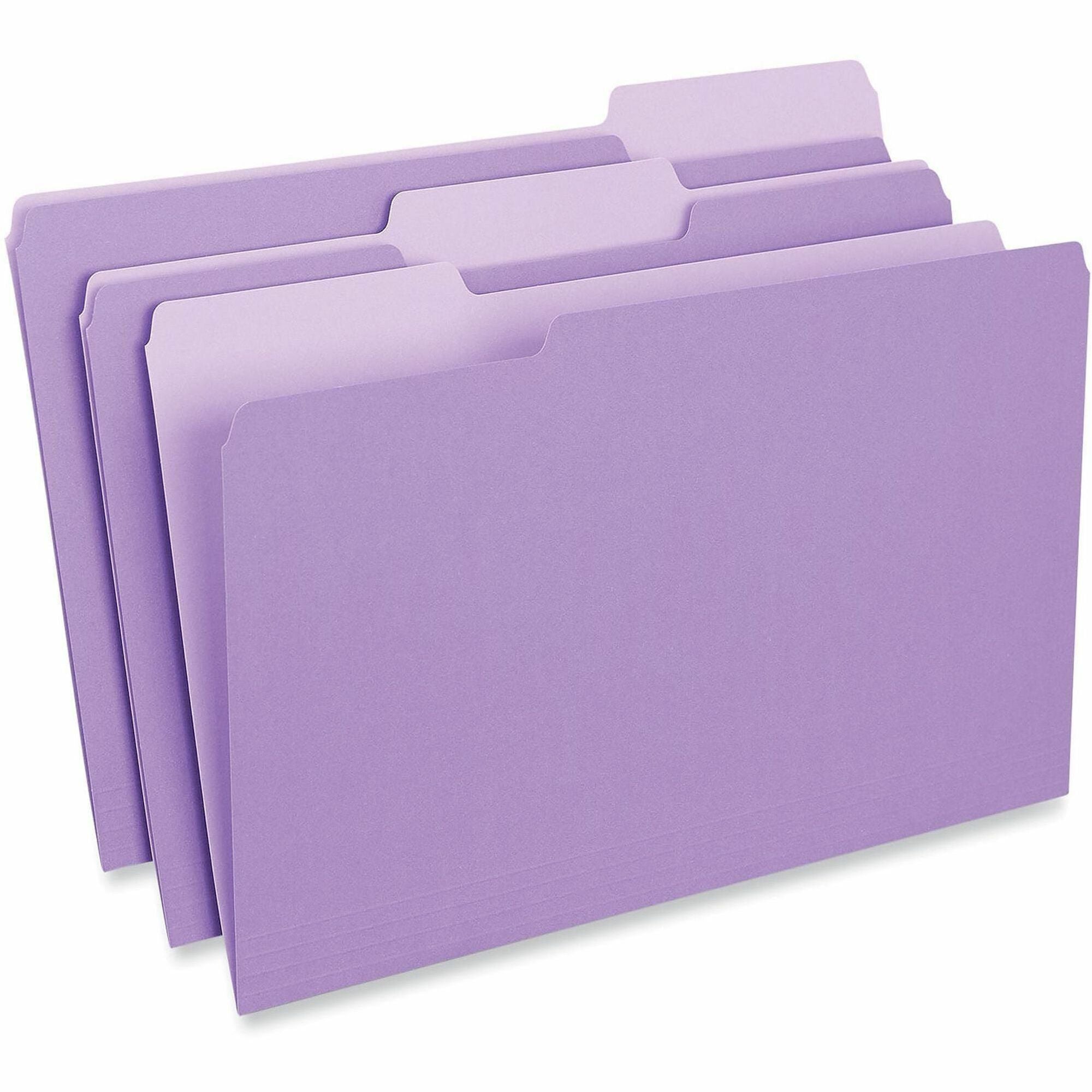 Universal 1/3 Tab Cut Legal Top Tab File Folders, 8 1/2" x 14", Assorted Tab Positions, 11 pt. Stock, Box of 100
