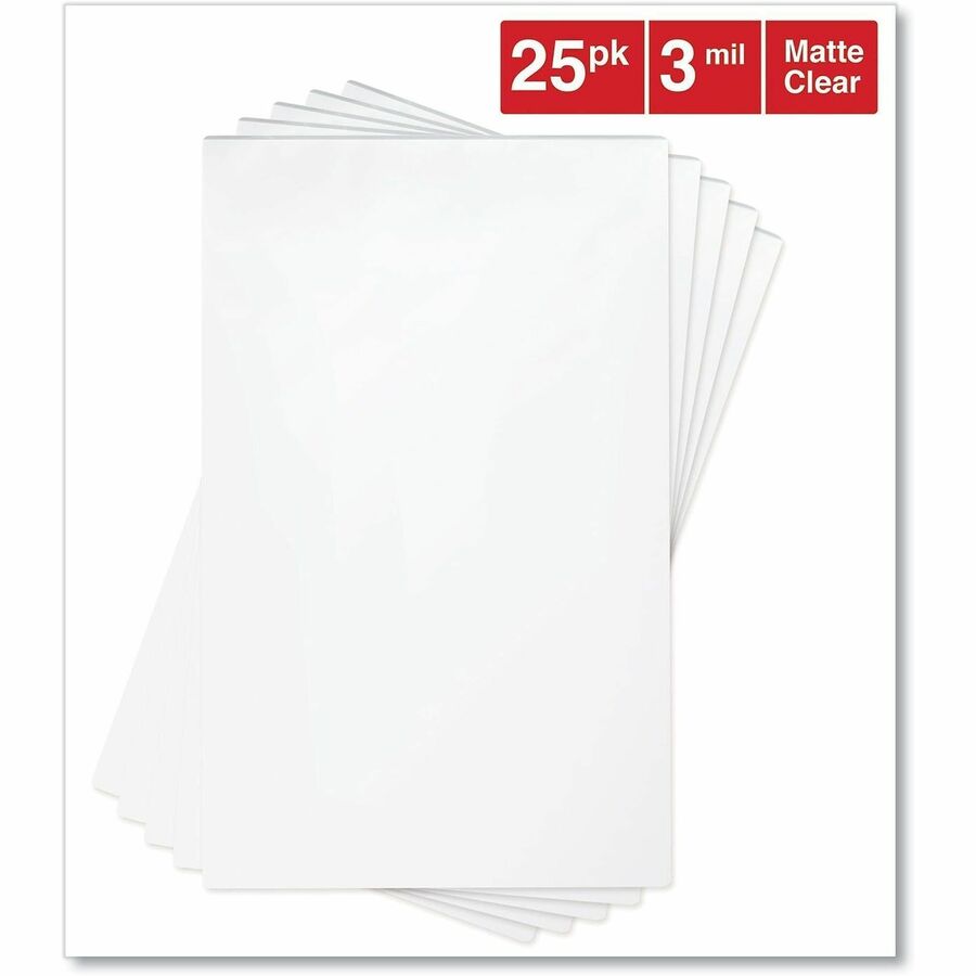 Universal Laminating Pouch, Legal Size 8.5" x 14", 3 mil Thickness, Matte Finish, Clear Plastic, 9" x 14.5" Sheets, 25 Pack