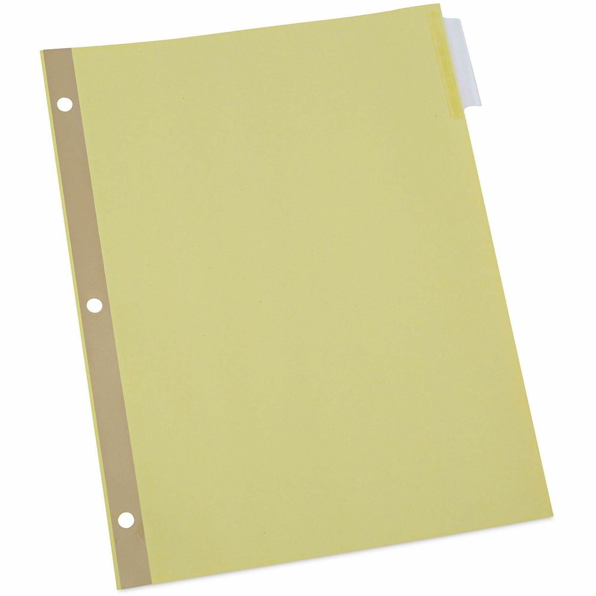 Universal Index Divider - 5 Side Tab(s) - Letter - 8.50" Width x 11" Length - 3 Hole Punched - Buff Paper Divider - Clear Plastic Tab(s) - Recycled - Customizable, Double-sided, Gold Reinforced Binding Edge - 24 Set