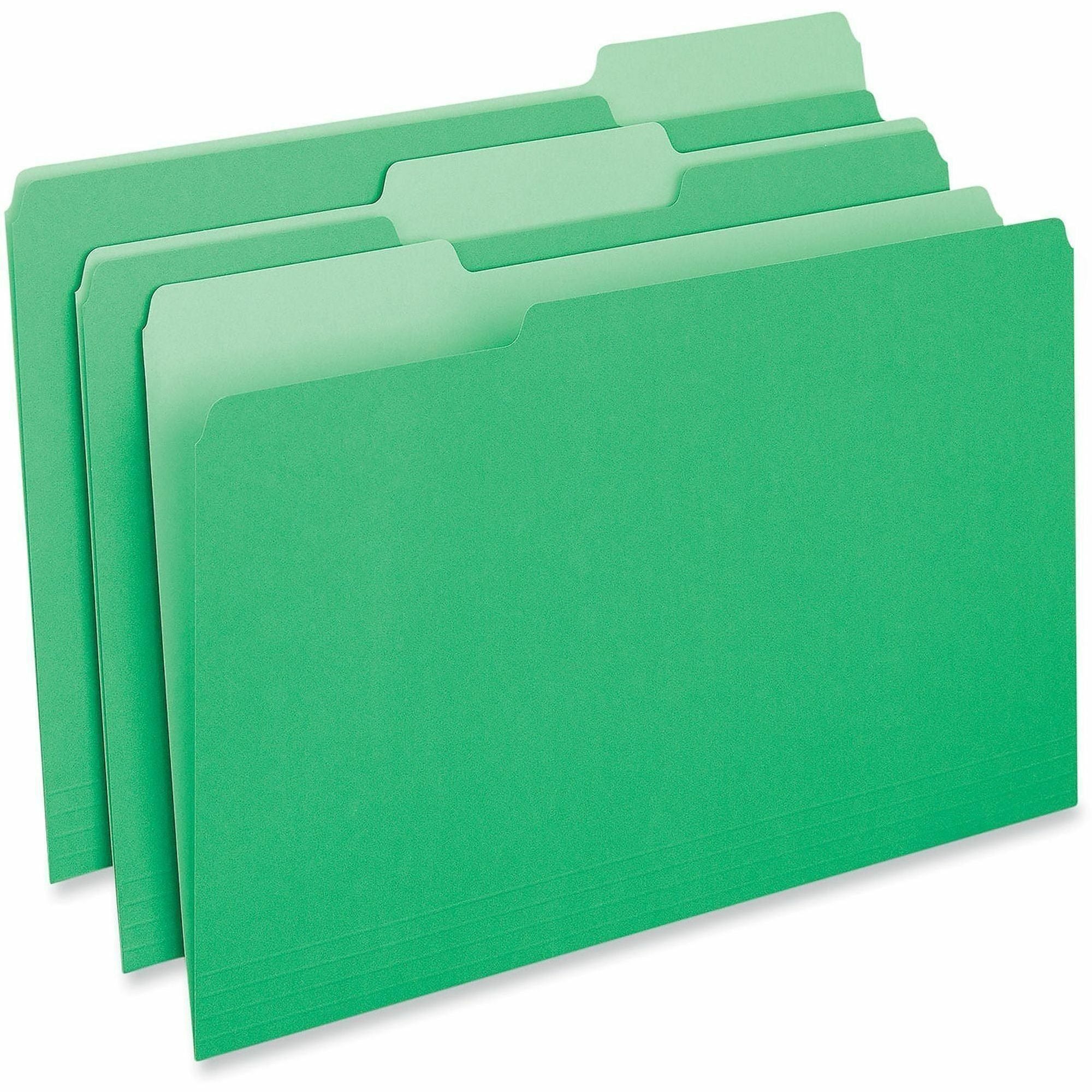 Universal 1/3 Tab Cut Legal Top Tab File Folders, 8 1/2" x 14", Assorted Tab Positions, 11 pt. Stock, Box of 100