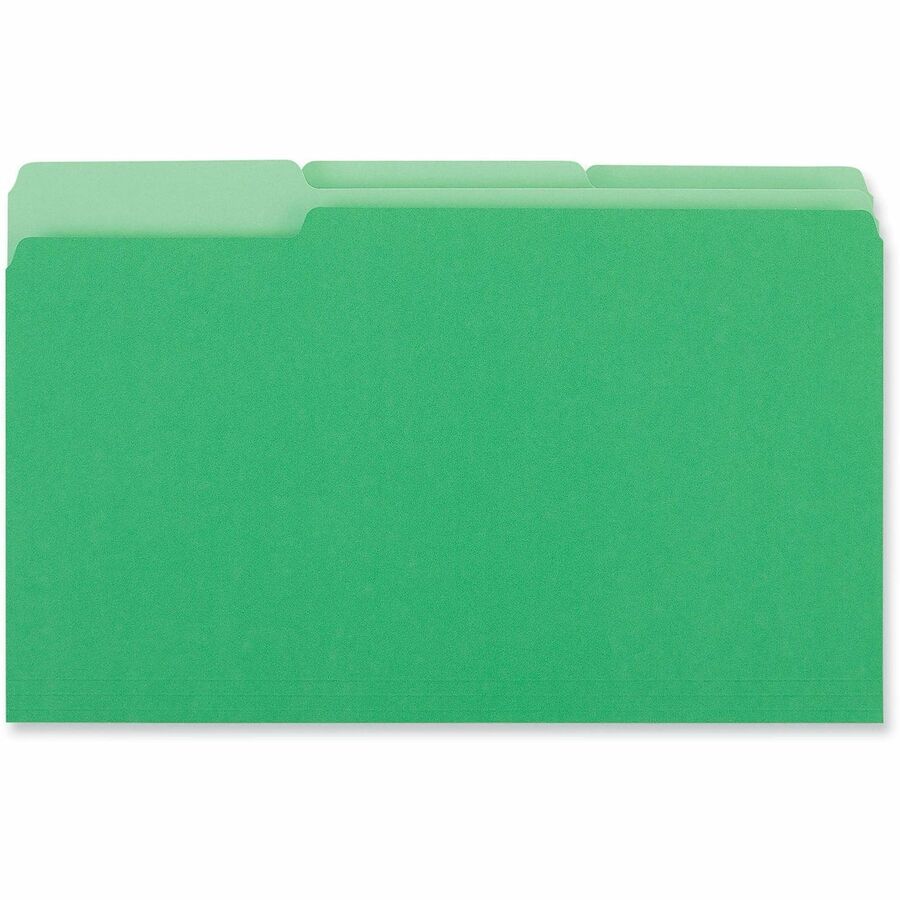 Universal 1/3 Tab Cut Legal Top Tab File Folders, 8 1/2" x 14", Assorted Tab Positions, 11 pt. Stock, Box of 100