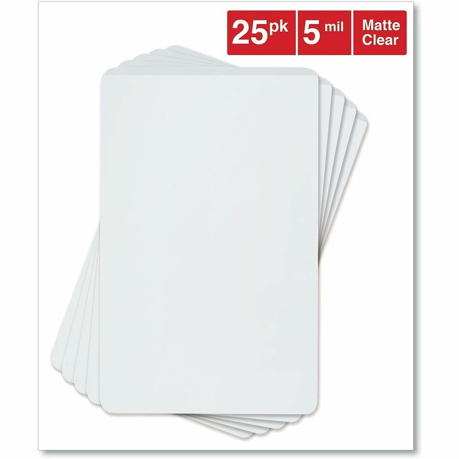 Universal Laminating Pouch, Wallet-Size, 3.38" x 2.13", 5 mil, Matte, Clear, Plastic, 25/Pack