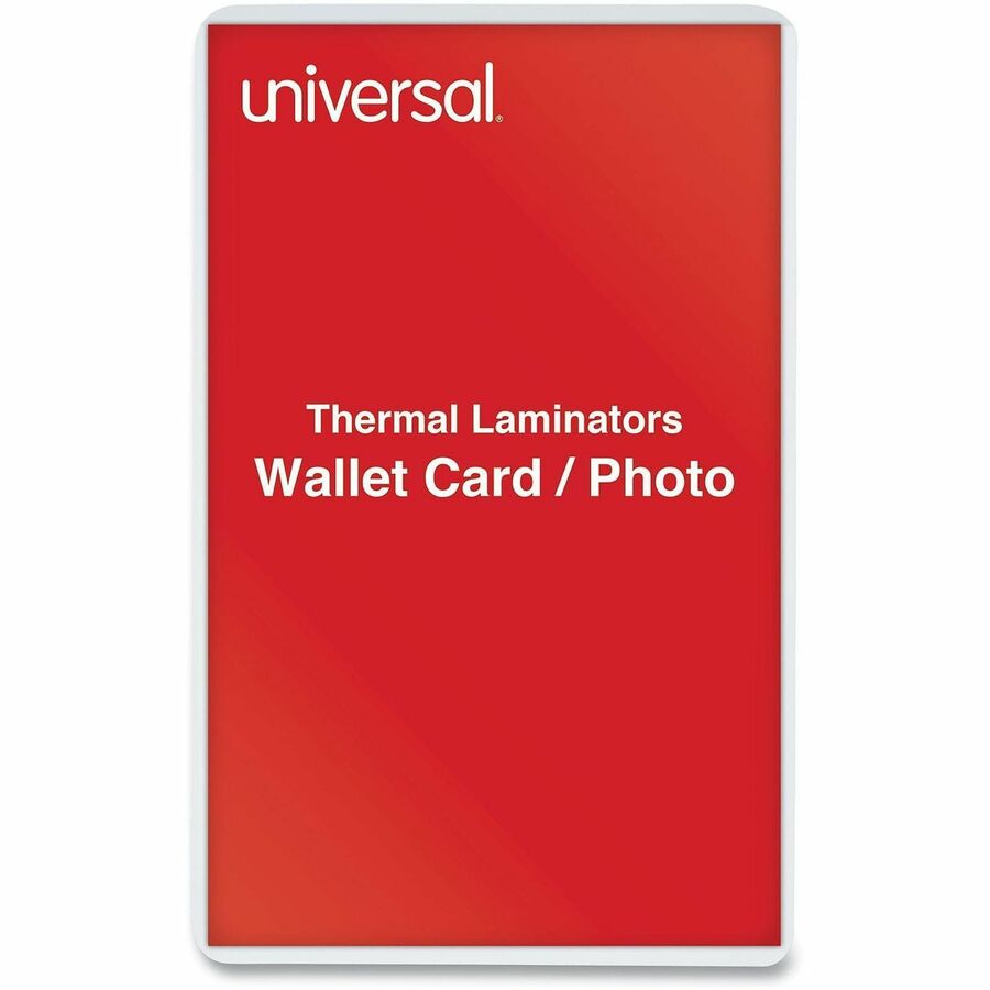 Universal Laminating Pouch, Wallet-Size, 3.38" x 2.13", 5 mil, Matte, Clear, Plastic, 25/Pack