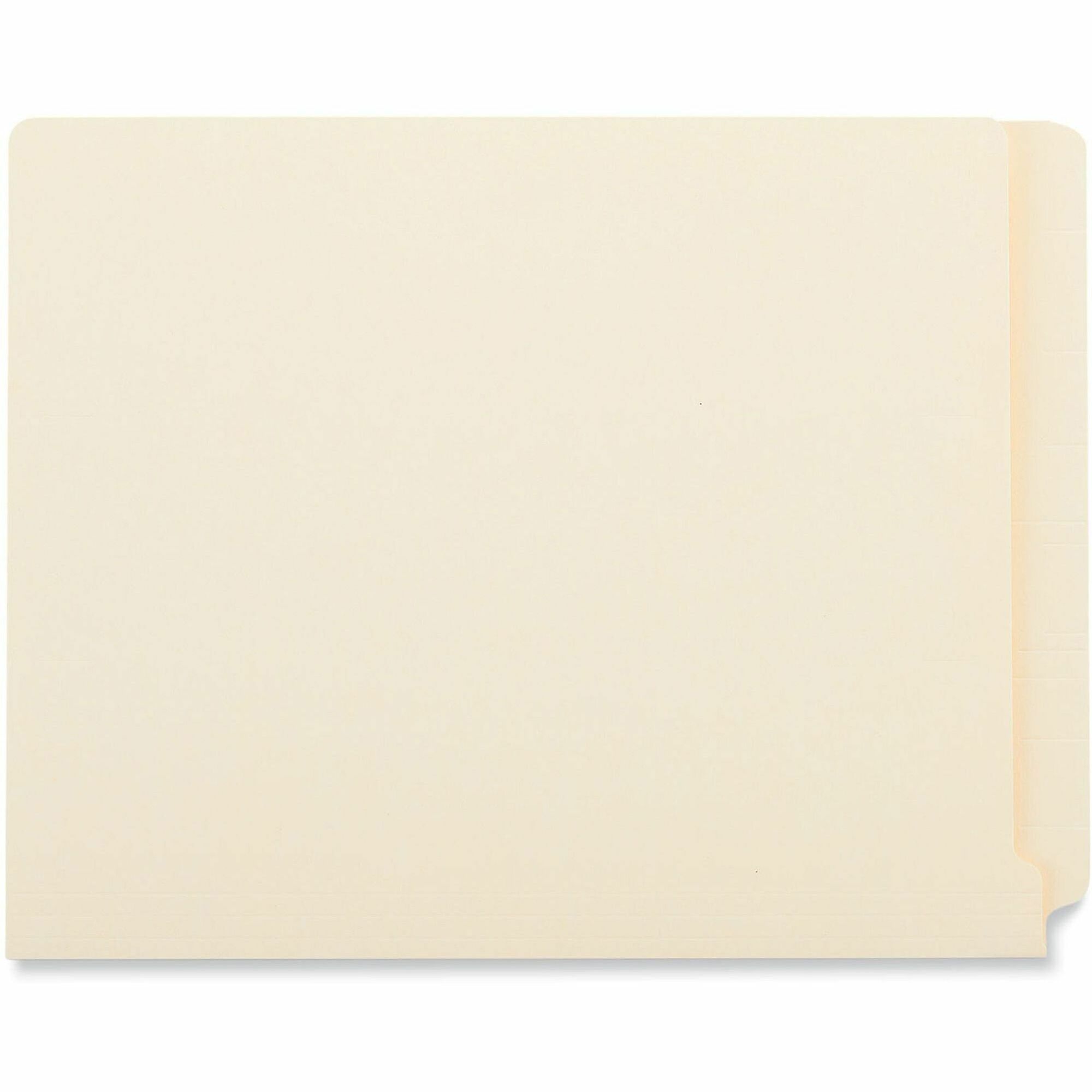 Universal Straight Tab Cut Letter End Tab File Folder, 8 1/2" x 11", 3/4" Expansion, 11 pt. Manila, Box of 100