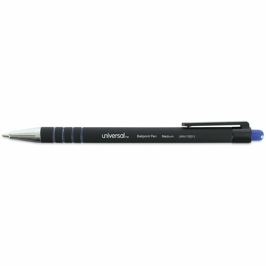 1 mm Medium Conical Pen Point - Retractable - Blue Ink - Blue Barrel - 1 Dozen