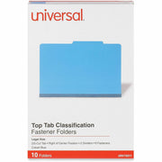 Universal 2/5 Tab Cut Legal Classification Folder - 8 1/2" x 14" - 2" Expansion - 6 Fastener(s) - 2" Fastener Capacity - Top Tab Location - Right of Center Tab Position - 2 Divider(s) - Cobalt Blue - 10 Box