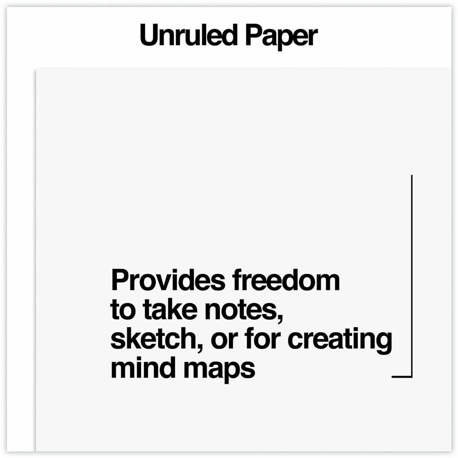 500 Sheets - Unruled Front Ruling - Plain White Paper - 500 / Pack