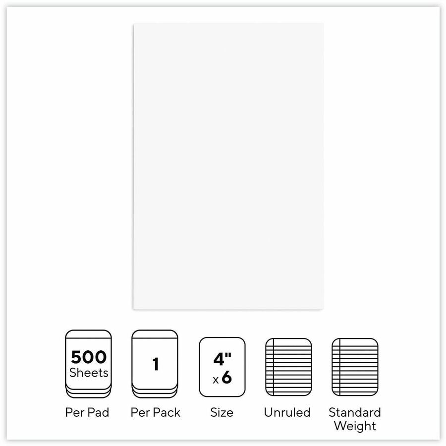 500 Sheets - Unruled Front Ruling - Plain White Paper - 500 / Pack