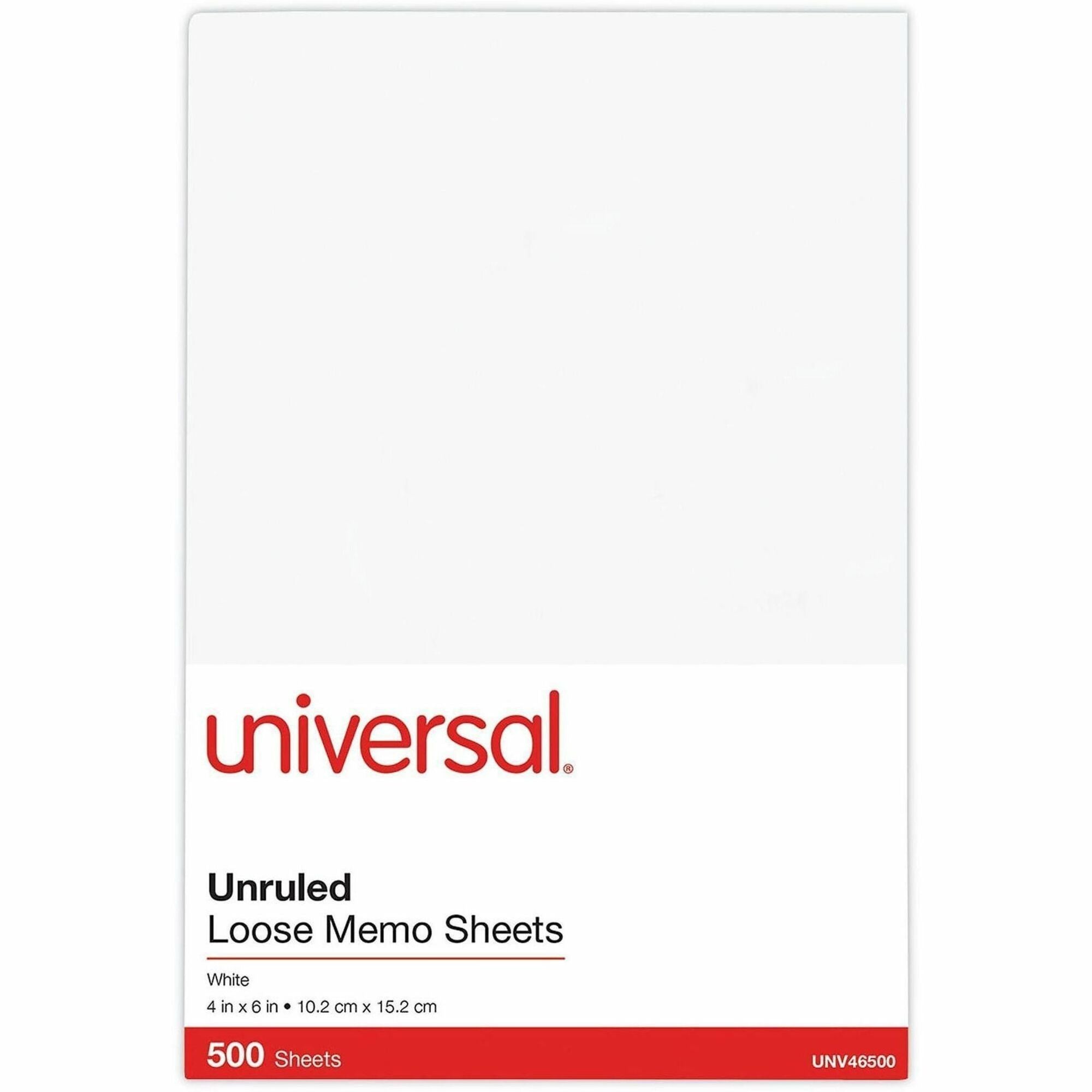 500 Sheets - Unruled Front Ruling - Plain White Paper - 500 / Pack