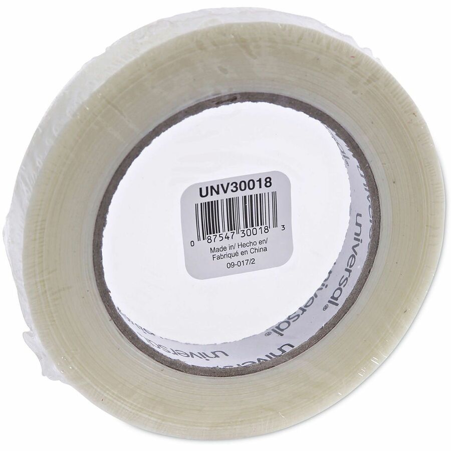 59.93 yd Length x 0.71" Width x 4.3 mil Thickness - 3" Core - Clear - Synthetic Rubber - Plastic Backing - 1 Roll