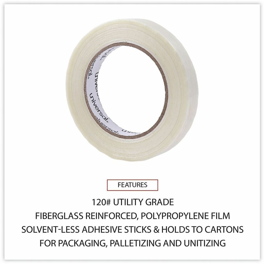 59.93 yd Length x 0.71" Width x 4.3 mil Thickness - 3" Core - Clear - Synthetic Rubber - Plastic Backing - 1 Roll
