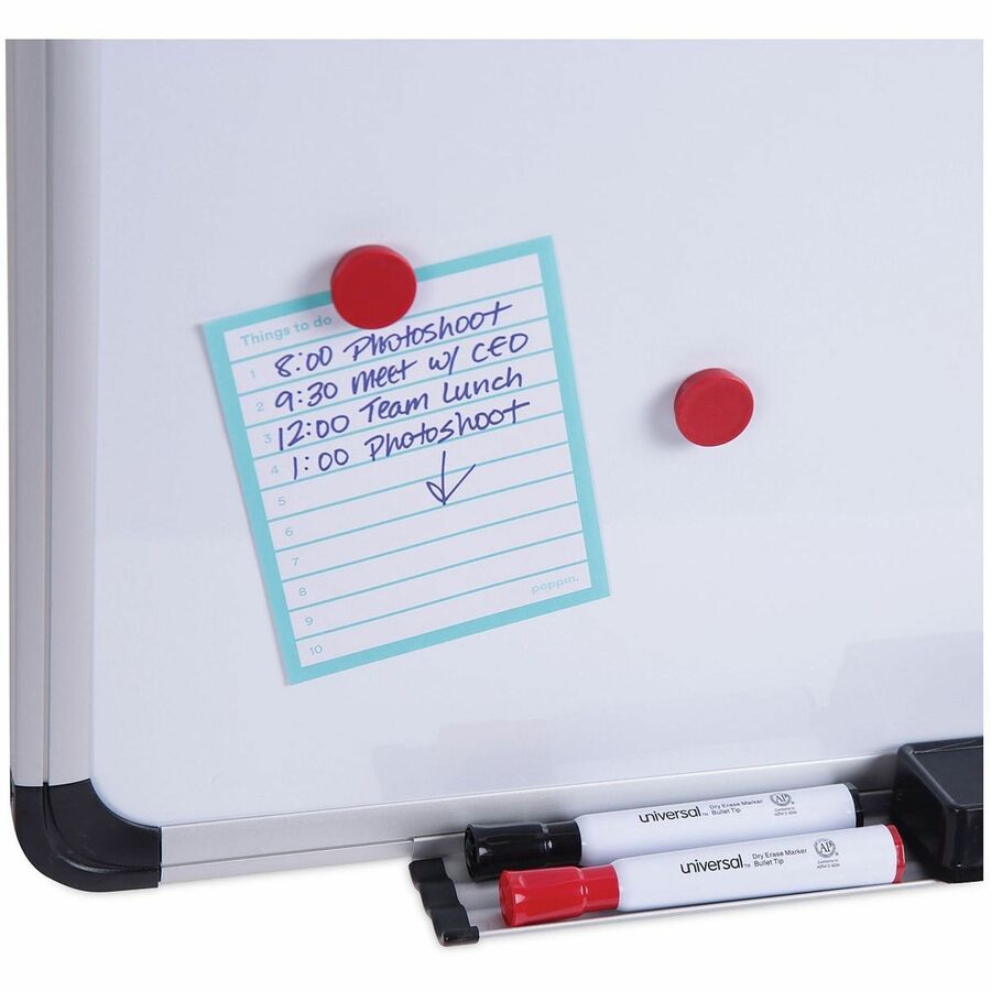 Universal Dry Erase Board - 36" (3 ft) Width x 24" (2 ft) Height - White Steel Surface - Satin Aluminum Frame - Magnetic - 1 Each