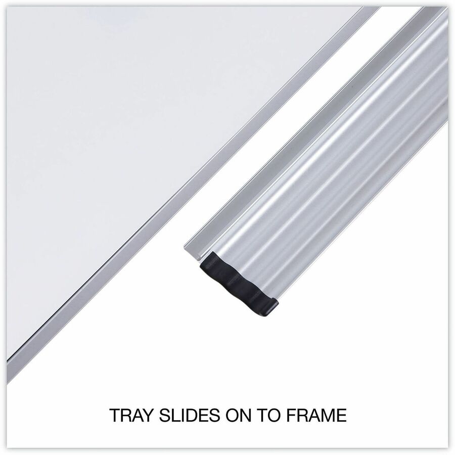 Universal Dry Erase Board - 36" (3 ft) Width x 24" (2 ft) Height - White Steel Surface - Satin Aluminum Frame - Magnetic - 1 Each