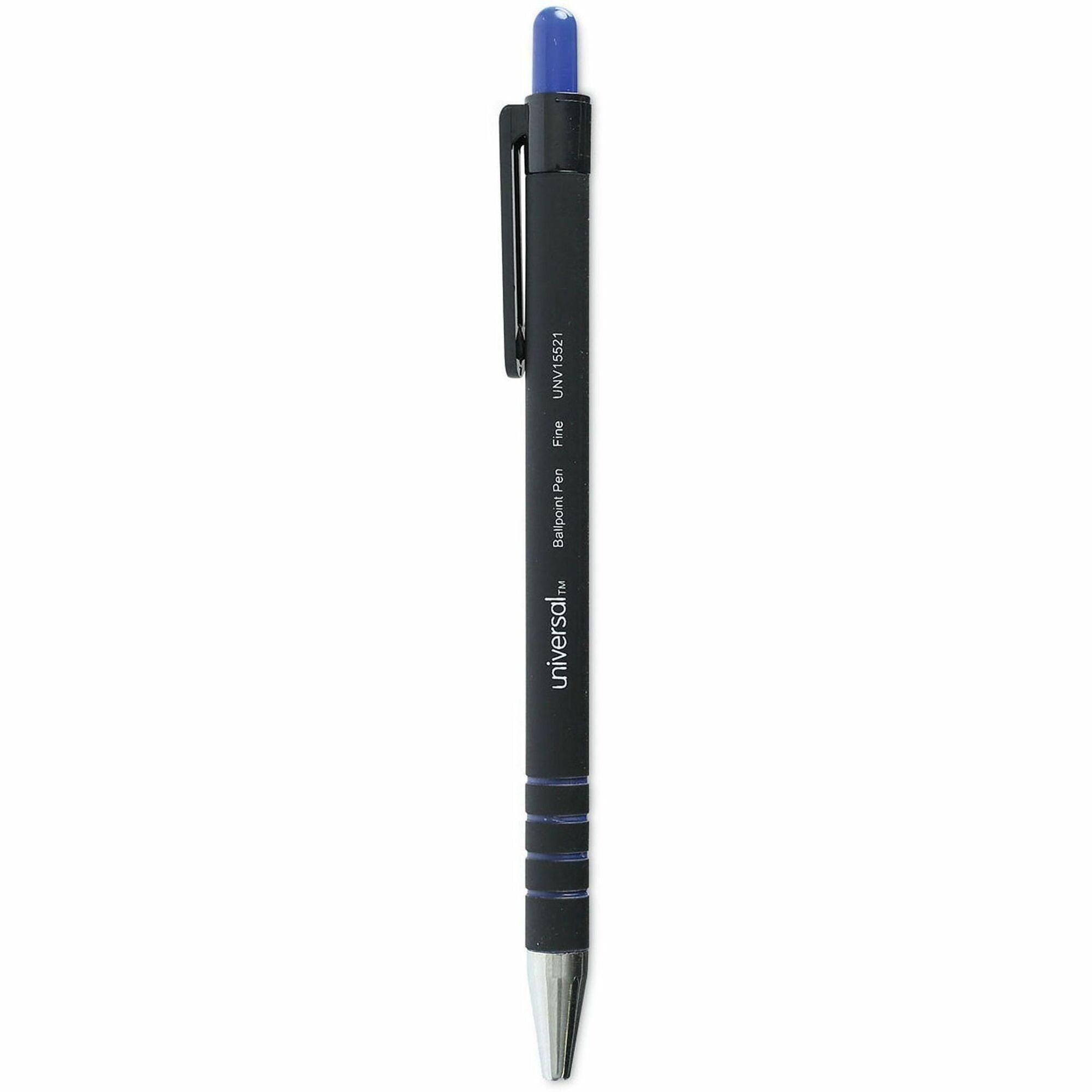 0.7 mm Fine Conical Pen Point - Retractable - Blue Ink - Blue Barrel - 1 Dozen