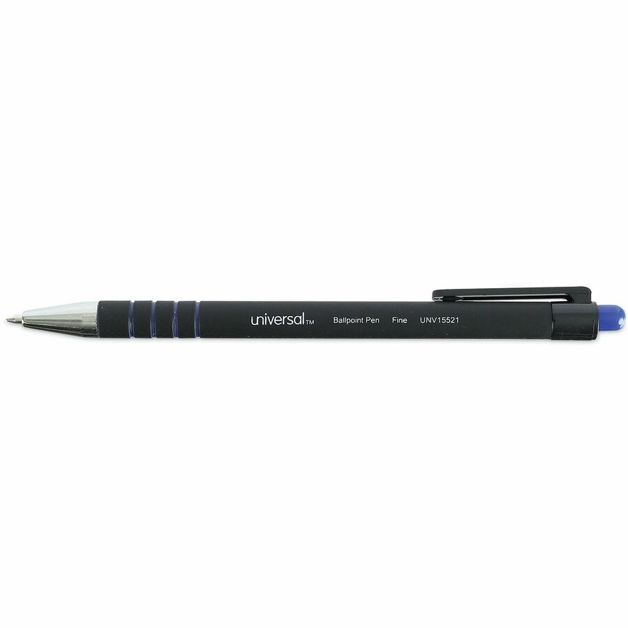 0.7 mm Fine Conical Pen Point - Retractable - Blue Ink - Blue Barrel - 1 Dozen