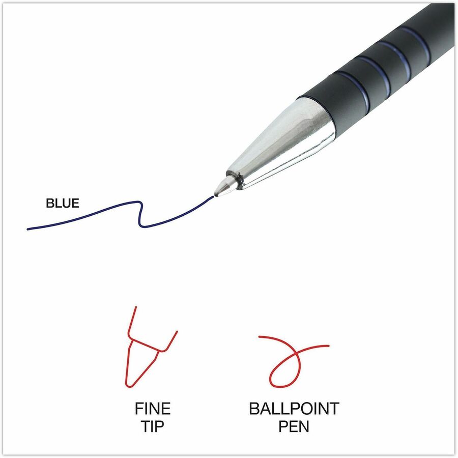 0.7 mm Fine Conical Pen Point - Retractable - Blue Ink - Blue Barrel - 1 Dozen