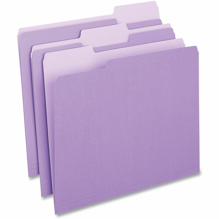 Universal 1/3 Tab Cut Letter Top Tab File Folders, 8.5" x 11", Assorted Tab Positions, 11 pt. Stock, Box of 100