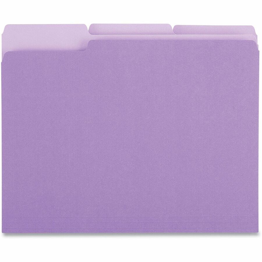 Universal 1/3 Tab Cut Letter Top Tab File Folders, 8.5" x 11", Assorted Tab Positions, 11 pt. Stock, Box of 100