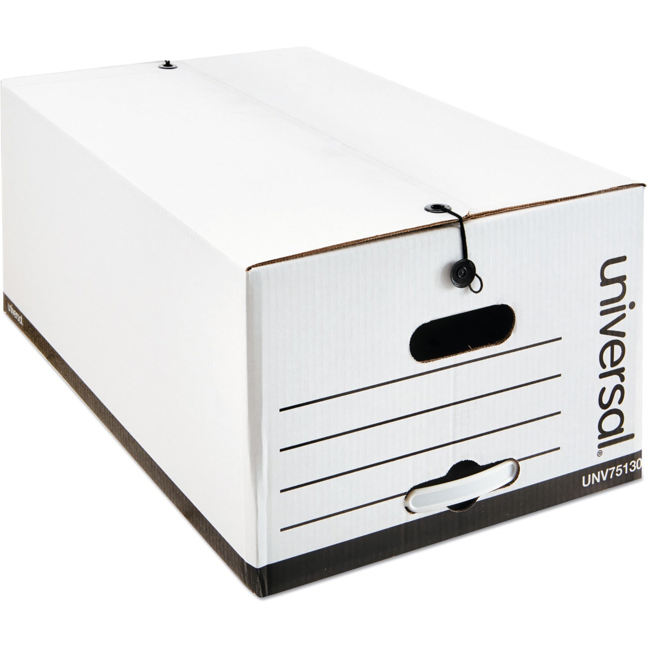 Internal Dimensions: 15" Width x 24" Depth x 10" Height - Media Size Supported: Legal - Flap, String/Button Closure - Medium Duty - Stackable - Corrugated Fiberboard - White - For Box File - 12 / Carton
