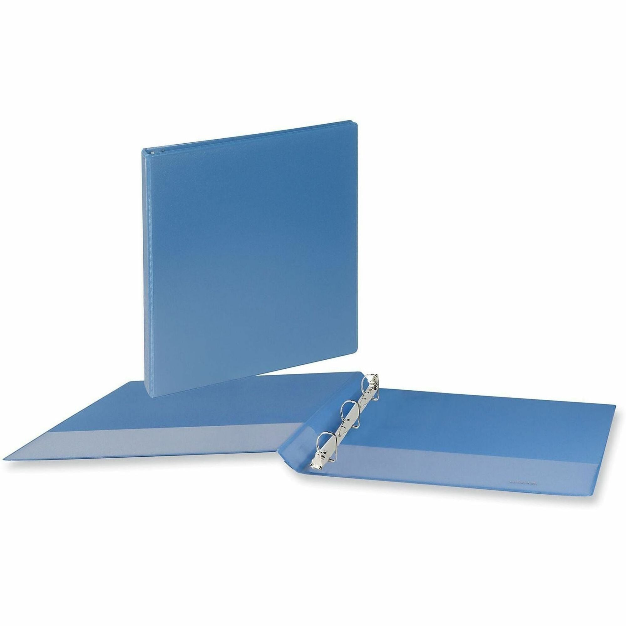 1 1/2" Binder Capacity - Letter - 8 1/2" x 11" Sheet Size - 350 Sheet Capacity - 3 Ring(s) - Fastener(s): Ring - Pocket(s): 2, Inside Front & Back - Polypropylene - Light Blue - Non-stick - 1 Each