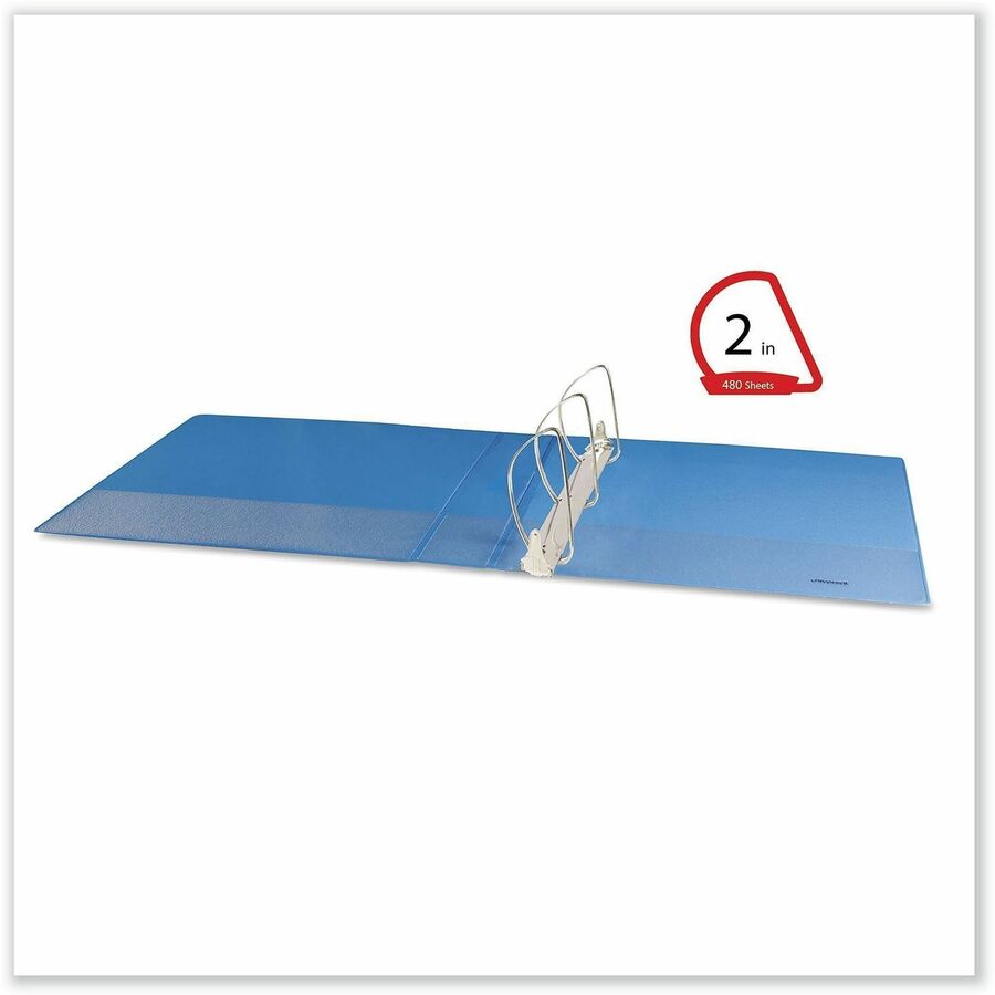2" Binder Capacity - Letter - 8 1/2" x 11" Sheet Size - 480 Sheet Capacity - 3 Ring(s) - Fastener(s): Ring - Pocket(s): 2, Inside Front & Back - Polypropylene - Light Blue - Non-stick - 1 Each