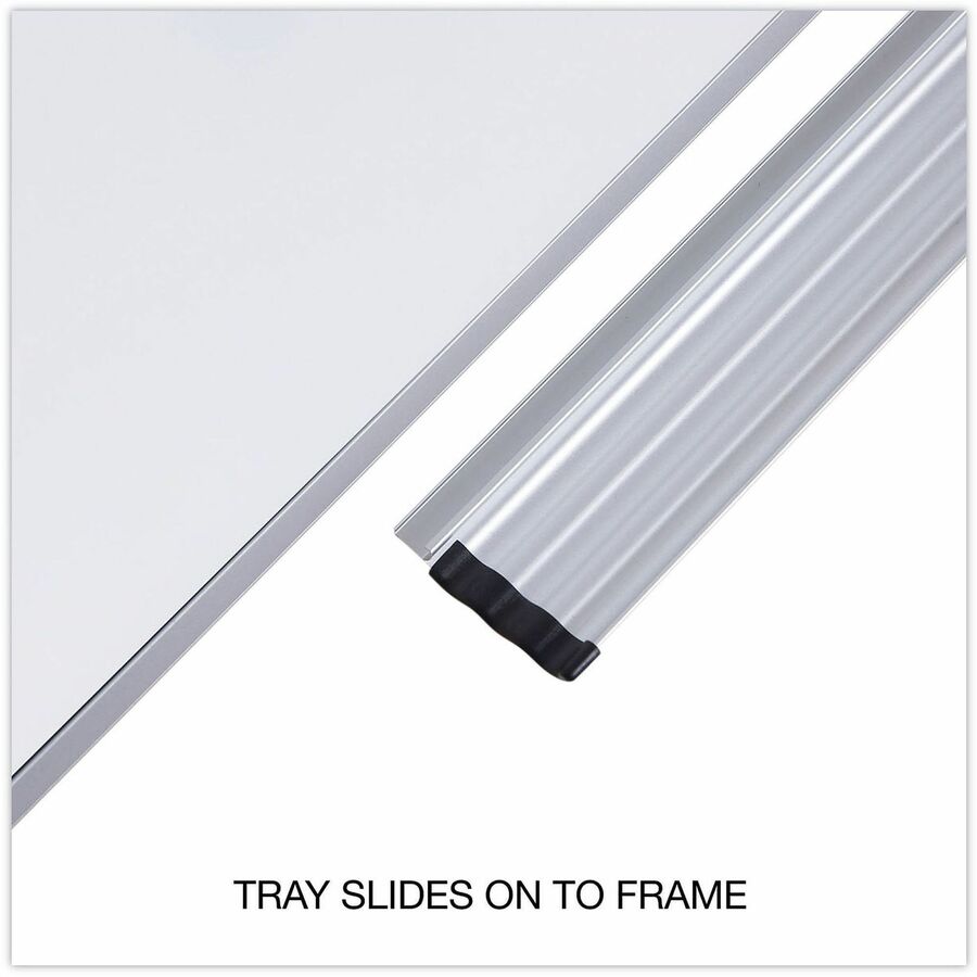 Universal Dry Erase Board - 72" (6 ft) Width x 48" (4 ft) Height - White Steel Surface - Satin Aluminum Frame - Magnetic - 1 Each