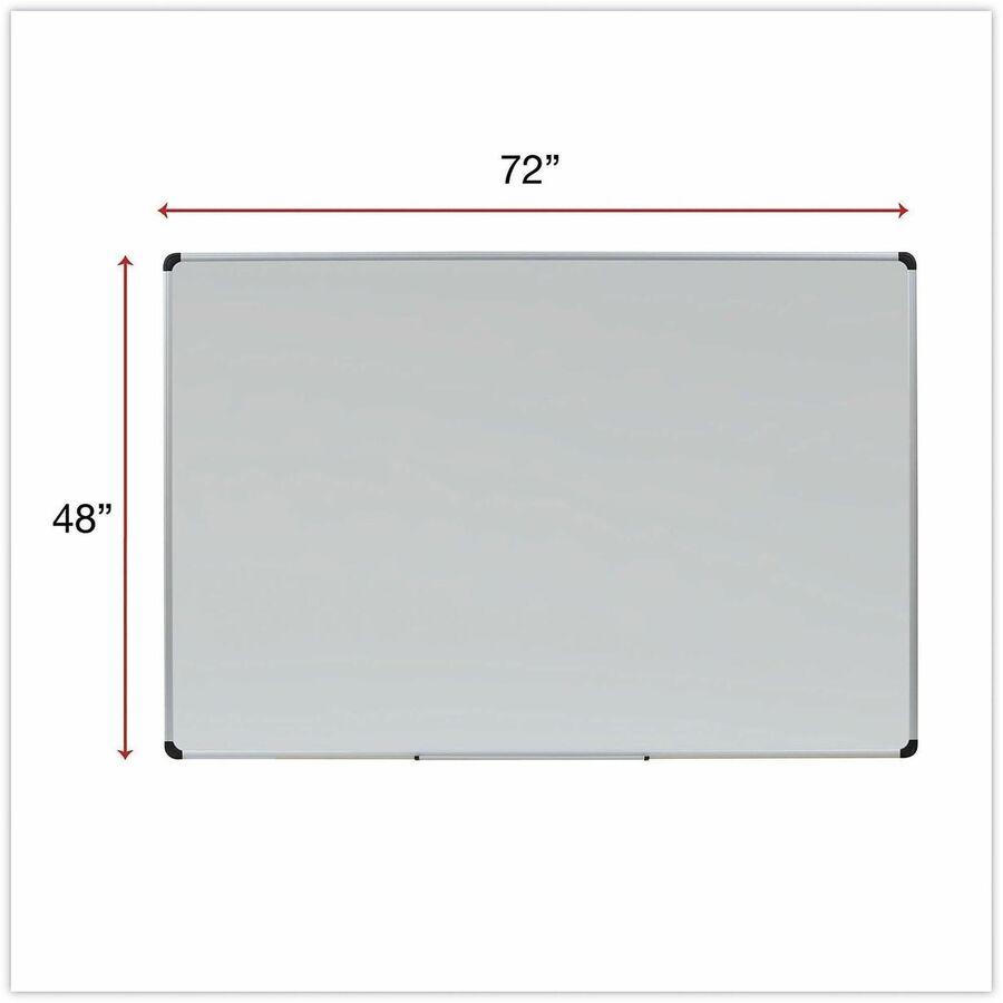Universal Dry Erase Board - 72" (6 ft) Width x 48" (4 ft) Height - White Steel Surface - Satin Aluminum Frame - Magnetic - 1 Each