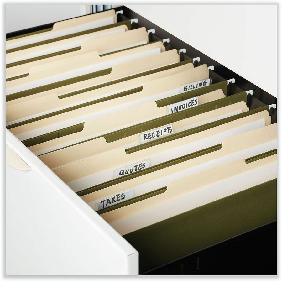 Universal 1/5 Tab Cut Legal Hanging Folder - 8 1/2" x 14" - 2" Expansion - Assorted Tab Position - 11 pt. - Stock - Standard Green - 25 Box