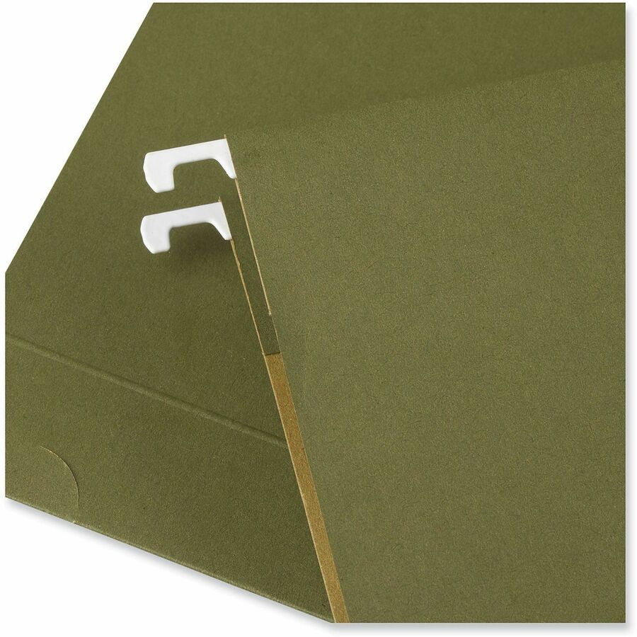 Universal 1/5 Tab Cut Legal Hanging Folder - 8 1/2" x 14" - 2" Expansion - Assorted Tab Position - 11 pt. - Stock - Standard Green - 25 Box
