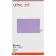 Universal 1/5 Tab Cut Legal Hanging Folder - 8 1/2" x 14" - Assorted Tab Position - 11 pt. - Stock - Violet - 25 Box