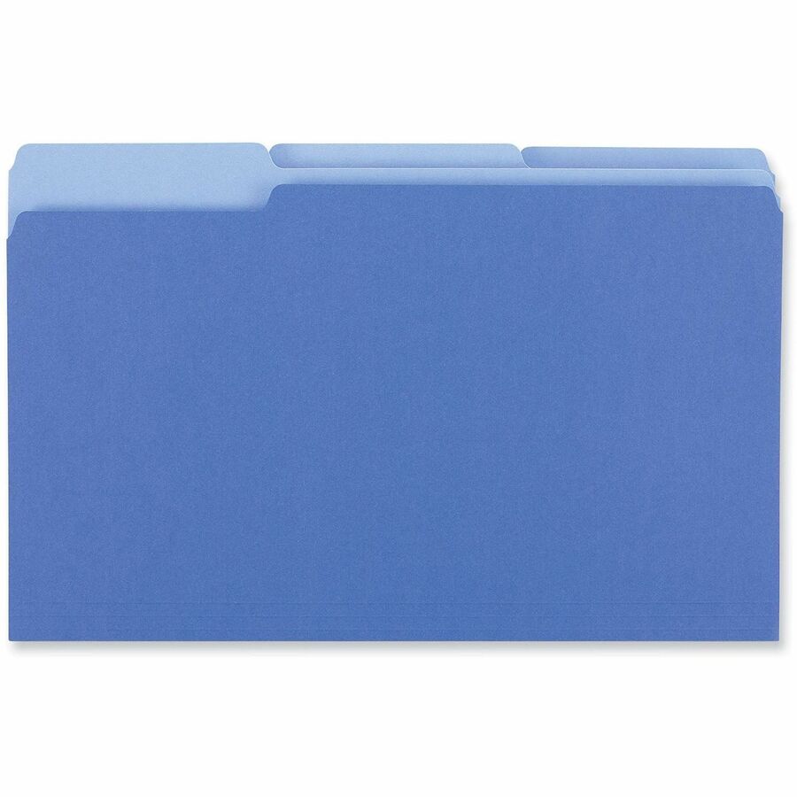 Universal 1/3 Tab Cut Legal Top Tab File Folders, 8 1/2" x 14", Assorted Tab Positions, 11 pt. Stock, Box of 100