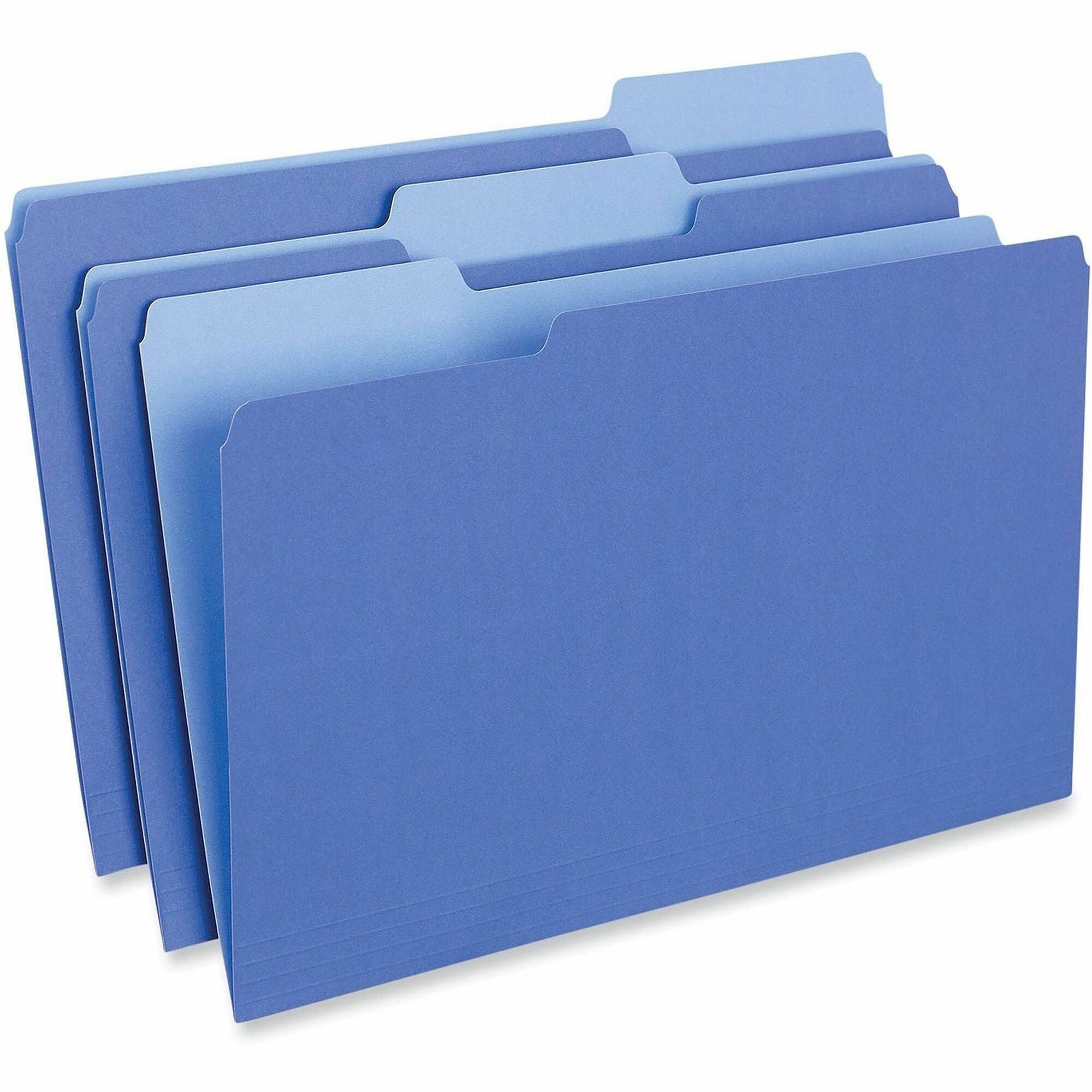 Universal 1/3 Tab Cut Legal Top Tab File Folders, 8 1/2" x 14", Assorted Tab Positions, 11 pt. Stock, Box of 100