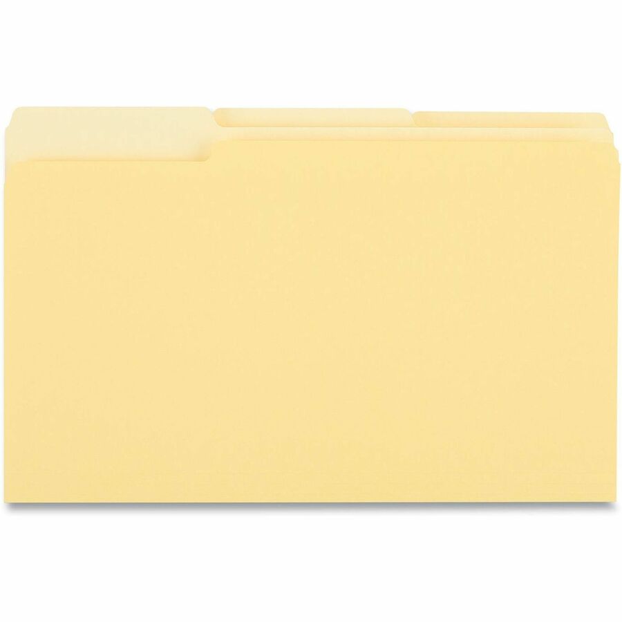Universal 1/3 Tab Cut Legal Top Tab File Folders, 8 1/2" x 14", Assorted Tab Position, 11 pt. Stock, Box of 100