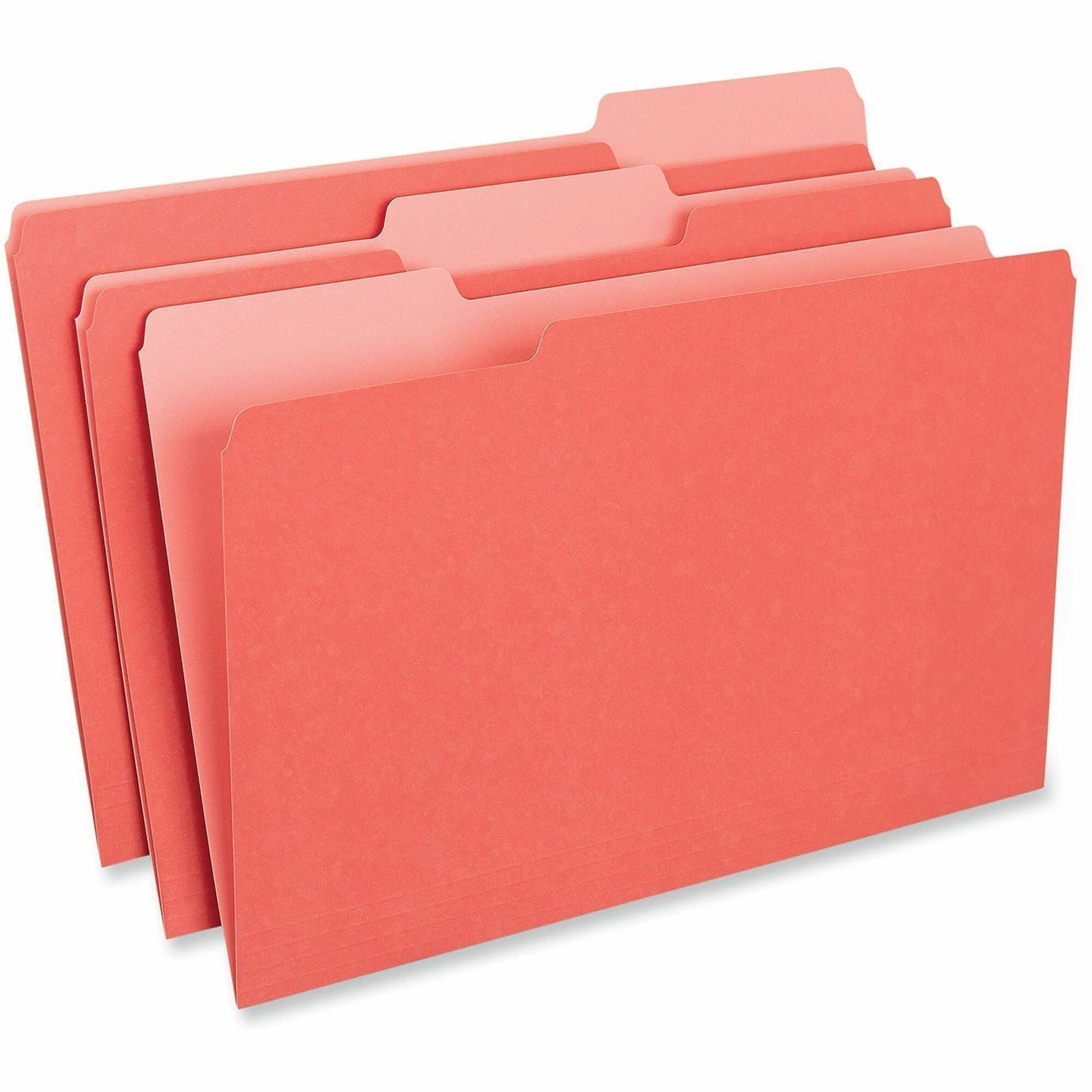 Universal 1/3 Tab Cut Legal Top Tab File Folders, 8 1/2" x 14", Assorted Tab Positions, 11 pt. Stock, Box of 100